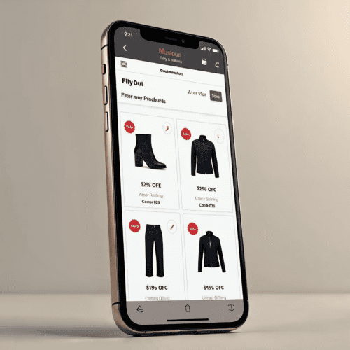 Mobiele flyout filter The Horse Store webshop met AJAX filtering - melange-design.nl