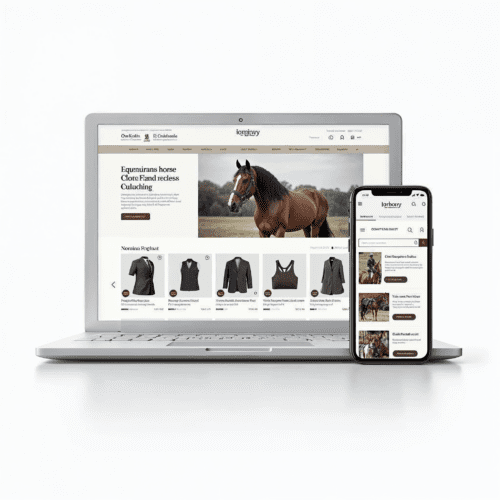 WooCommerce webshop The Horse Store met product grid en kortingspercentages - melange-design.nl