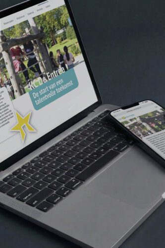 Website ontwerp Kindcentrum De Entree op laptop en iPhone - melange-design.nl