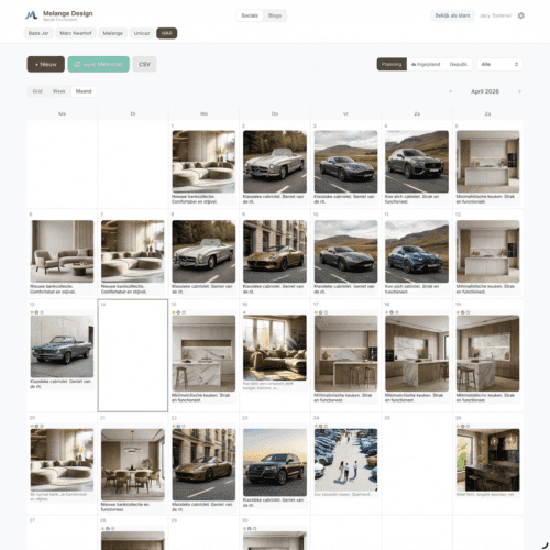 Social media en blog dashboard op maat