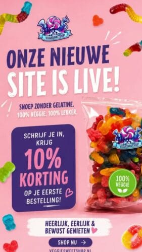 Aankondiging Onze nieuwe site is live van VeggieSweetshop
